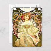 Reverie, kunstschilderij van Alfons Mucha Briefkaart (Voorkant / Achterkant)
