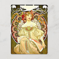 Reverie, kunstschilderij van Alfons Mucha