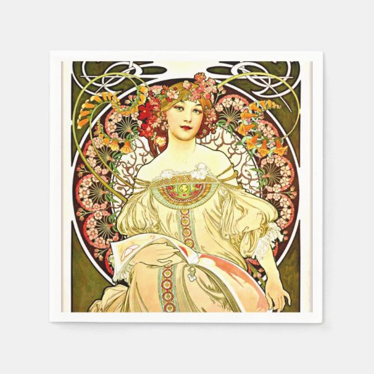 Reverie, kunstschilderij van Alfons Mucha Servet (Voorkant)