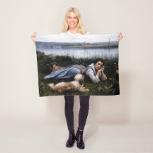 Reverie (Meisje dat met haar hond op de gras ligt)