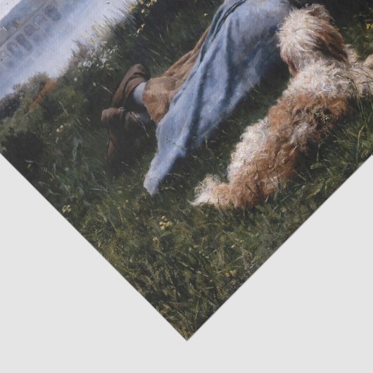 Reverie van Daniel Ridgway Knight Tissuepapier (Detail)