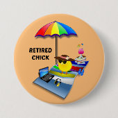 Revermoeid Chick Ronde Button 7,6 Cm (Voorkant)