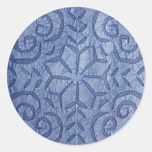 Reverse Applique #1 Blauw Ronde Sticker (Voorkant)