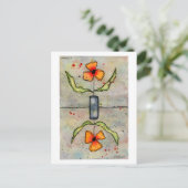 Reverse Flower Waterverf Briefkaart (Staand voorkant)