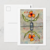 Reverse Flower Waterverf Briefkaart (Voorkant / Achterkant)