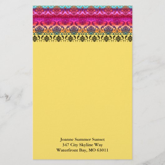 REVERSE RAINBOW FADE: Fuchsie, rood, Oranje, geel Briefpapier (Voorkant)