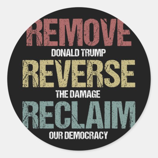Reverse Reclaim Protest verwijderen Ronde Sticker (Voorkant)