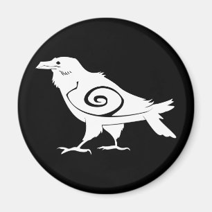 Reverse Tribal Raven Koelkast Magnet