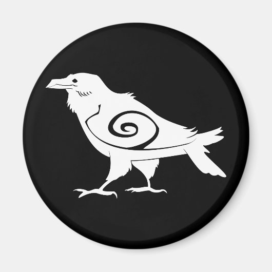 Reverse Tribal Raven Koelkast Magnet (Voorkant)