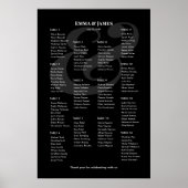 REVERSE Zwarte Ampersand Bruiloft | 14 zitplaatsen Poster (Voorkant)