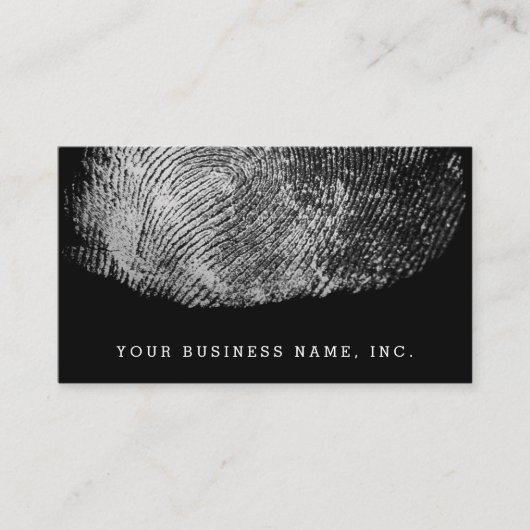 Reversed Loop Fingerprint Monochrome Visitekaartje (Voorkant)