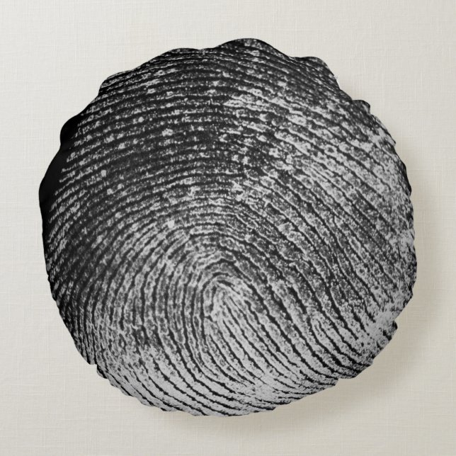 Reversed Loop Fingerprint Round Pillow Rond Kussen (Achterkant)