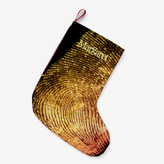 Reversed Loop Fingerprint Small Christmas Stocking Kleine Kerstsok (Voorkant (Hangend))