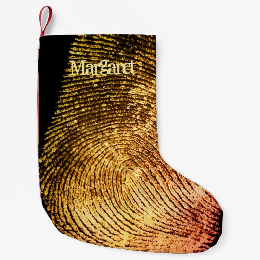 Reversed Loop Fingerprint Small Christmas Stocking Kleine Kerstsok (Voorkant)