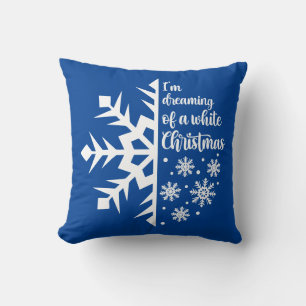 Reversibele droom van een witte kerstsnowflake kussen