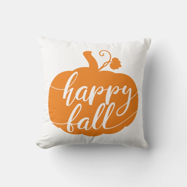 Reversibele Happy Herfst Pumpkin Kussen (Voorkant)