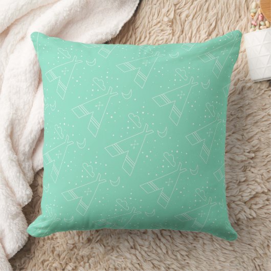 Reversibele Mint Tribal Tepee Patroonontwerppiloot Kussen (Deken)