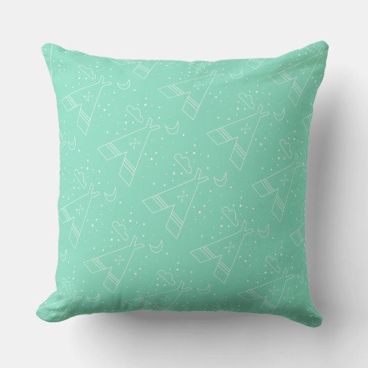 Reversibele Mint Tribal Tepee Patroonontwerppiloot Kussen (Voorkant)