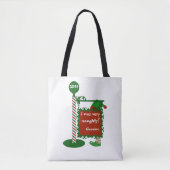 Reversibele Naughty naar Nice All-in-Print Canvas Tote Bag (Voorkant)
