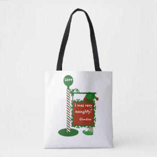 Reversibele Naughty naar Nice All-in-Print Canvas  Tote Bag