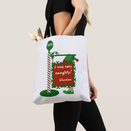 Reversibele Naughty naar Nice All-in-Print Canvas  Tote Bag (Dichtbij)