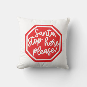 Reversibele Santa Stop hier alstublieft Kussen
