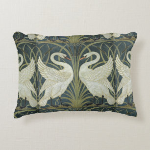 Reversibele Vintage Walter Crane Swan Rush en Iris Accent Kussen