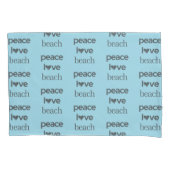 Reversible Blue Peace Love Beach | Coastal Decor Kussensloop (Voorkant)