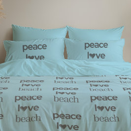 Reversible Blue Peace Love Beach | Coastal Decor Kussensloop