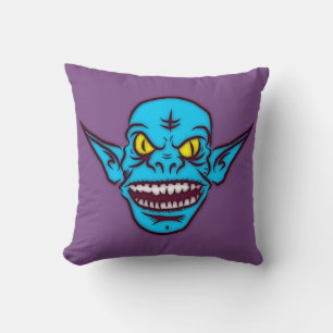 REVERSIBLE DESIGIGN blue zombie troll demon kussen
