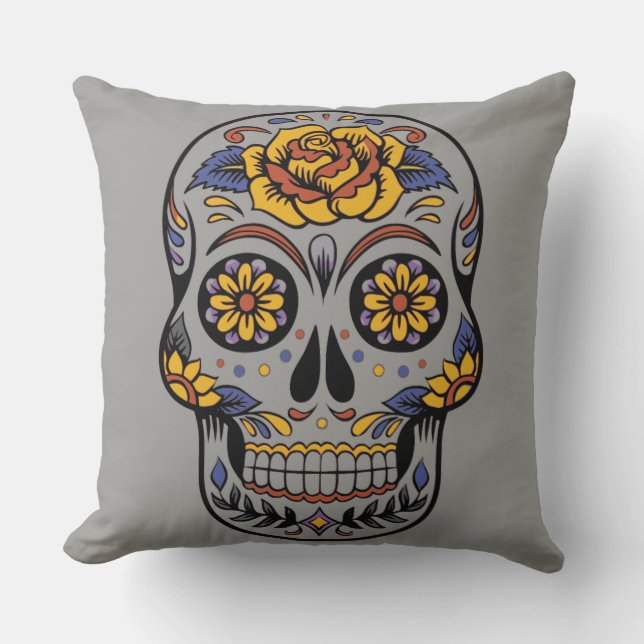 REVERSIBLE DESIGN Day of the Dead pillow Kussen (Voorkant)