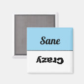 Reversible Funny Crazy Sane Vaatwasser Magneet (Voorkant / Achterkant)