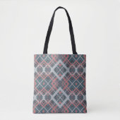 Reversible Geometric Diamond Sage Green Slate Blue Tote Bag (Voorkant)