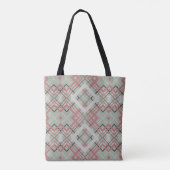Reversible Geometric Diamond Sage Green Slate Blue Tote Bag (Achterkant)