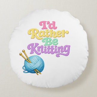 Reversible Knitting Crochet Round Pillow Rond Kussen