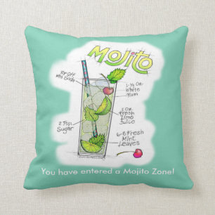 REVERSIBLE KUSSENS - MOJITO RECIPE COCKTAIL ART