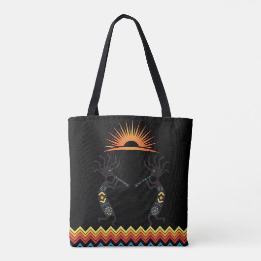 Reversible Native American Kokopelli Tote Bag (Achterkant)