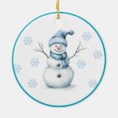 Reversible Reindeer-Baby's 1st Christmas & Snowman Keramisch Ornament (Achterkant)