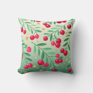 Reversible Seasonal Cherry Tree & Cardinal Pillow Kussen