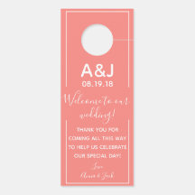 Reversible Welcome & DND Coral Wedding Label
