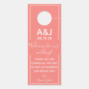 Reversible Welcome & DND Coral Wedding Label Deurhanger