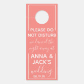 Reversible Welcome & DND Coral Wedding Label Deurhanger (Voorkant)