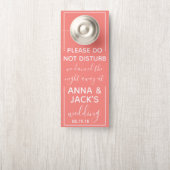 Reversible Welcome & DND Coral Wedding Label Deurhanger (Op knop)