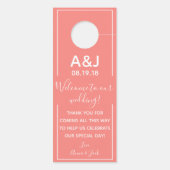 Reversible Welcome & DND Coral Wedding Label Deurhanger (Achterkant)