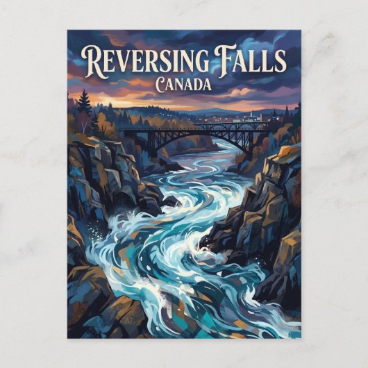 Reversing Falls Rapids Canada Briefkaart (Voorkant)