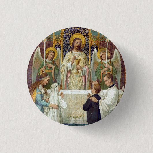 reverspeldje: Halt in Awe Ronde Button 3,2 Cm (Voorkant)