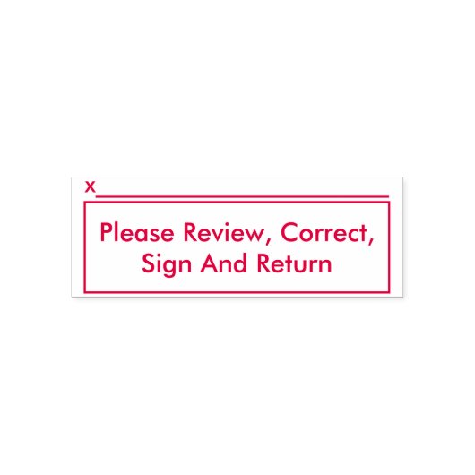 "Review, corrigeer, teken en keer terug" Zelfinktende Stempel (Design)