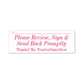 Review- en gebarentaanvraag en lerarennaam  zelfinktende stempel (Design)