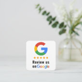 Review Google Review QR Code Google Ratings Vierkante Visitekaartje (Staand voorkant)