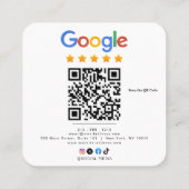 Review Google Review QR Code Google Ratings Vierkante Visitekaartje (Achterkant)